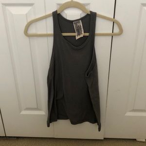 Free people grey flowy tank top sz S